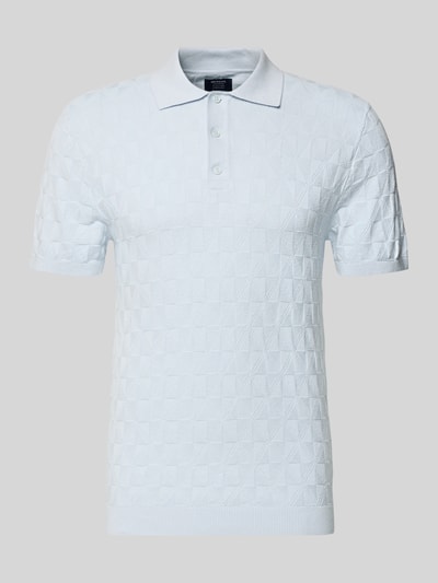 Produktfoto, Regular Fit Poloshirt mit Strukturmuster von MCNEAL in Weiß, reine Baumwolle, Strick-Optik, Kurzarm, Polokragen