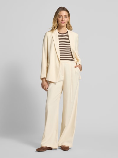 Jake*s Collection Bundfaltenhose aus Viskose-Mix mit Knopfverschluss Beige 1