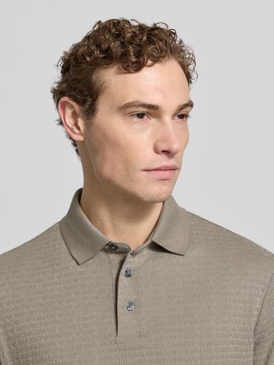 Emporio Armani Regular Fit Poloshirt mit Strukturmuster Hellgrau 3