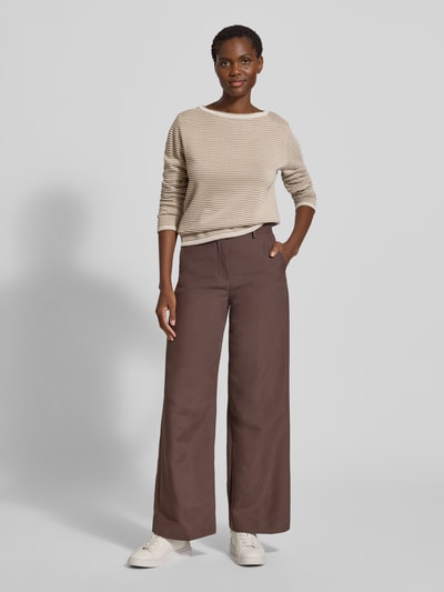 Tom Tailor Regular Fit Pullover aus reiner Baumwolle Taupe 1