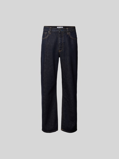 Produktfoto, Straight Fit Jeans im 5-Pocket-Design von WON HUNDRED aus Reine Baumwolle in dunkler Denim-Optik mit Knopfverschluss und Reißverschluss.