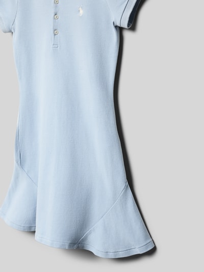 Produktfoto, Leicht ausgestelltes Polokleid aus Baumwoll-Mix von Polo Ralph Lauren Teens in Hellblau, Optik: Unifarben, Piqué-Textur