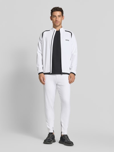 BOSS Green Regular Fit Trainingsjacke mit Kontrastdetails Weiss 1