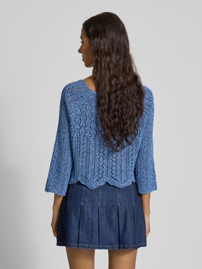 Only Regular Fit Strickpullover aus Baumwoll-Mix Modell 'NOLA' Bleu Melange 5