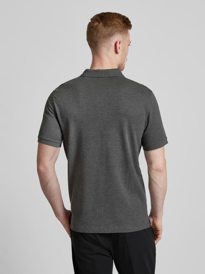 Gant Regular fit poloshirt met labelstitching Antraciet gemêleerd - 5