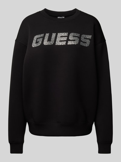 Guess Activewear Sweatshirt mit Strasssteinbesatz Modell 'CECILIA' Black 1