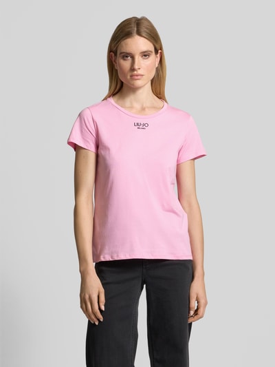 LIU JO SPORT T-Shirt mit Label-Print Rosa 4