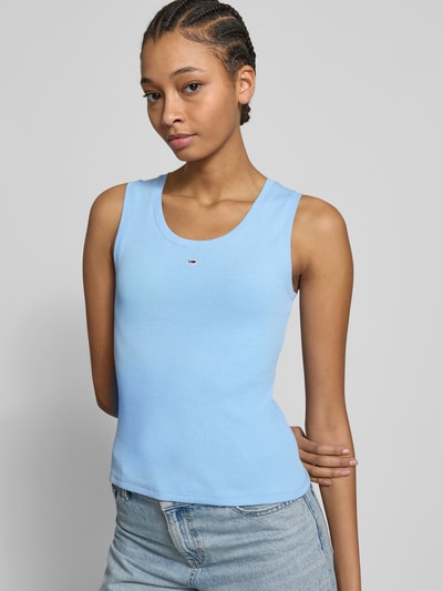 Tommy Jeans Tanktop met boothals, model 'ESSENTIALS' Lichtblauw - 3