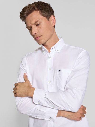 Fynch-Hatton Koszula casualowa o kroju regular fit ze wzorem w paski model ‘All Season’ Biały 3