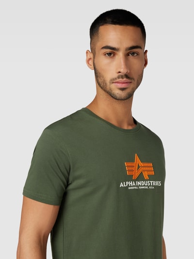 Alpha Industries T-Shirt mit Label-Print Oliv 3