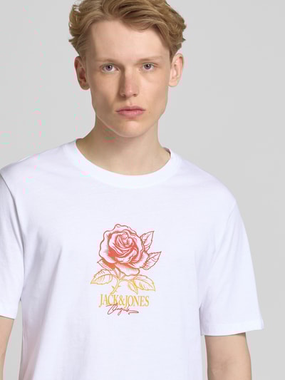 Jack & Jones T-Shirt mit Motiv-Print Modell 'ALMERIA' Weiss 3