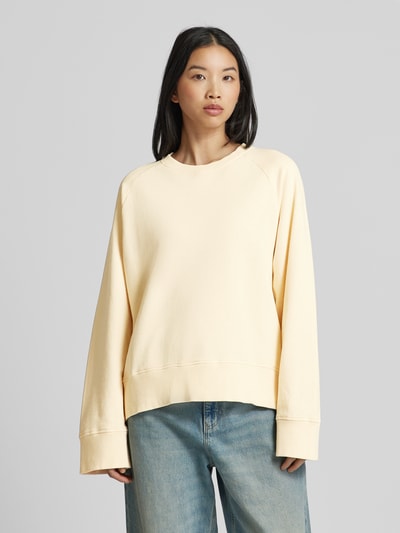 Jake*s Casual Oversized Sweatshirt mit Raglanärmeln Hellgelb 4