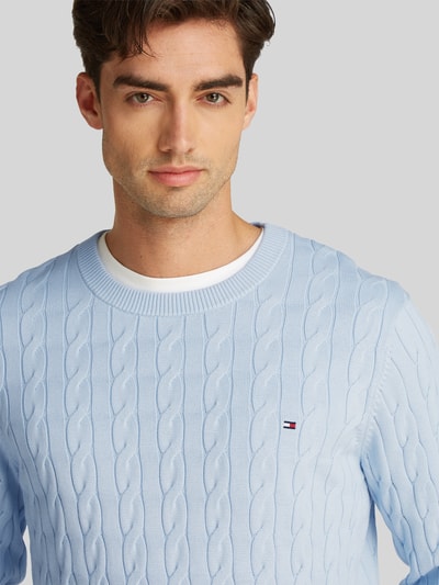 Tommy Hilfiger Regular Fit Pullover aus reiner Baumwolle Bleu 3