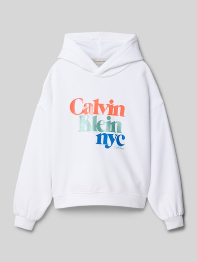 Calvin Klein Jeans Oversized Hoodie mit Kapuze Weiss 1