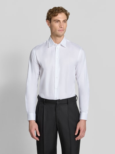 Emporio Armani Slim Fit Business-Hemd aus reiner Baumwolle Weiss 4