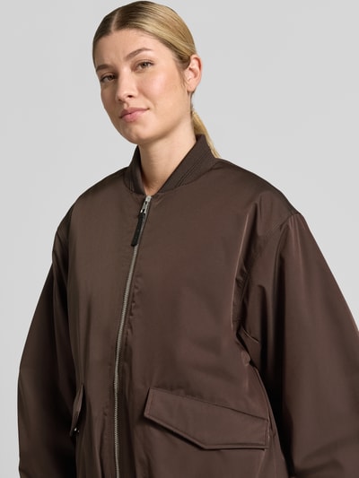 OPUS Oversized Bomberjacke mit Baseball-Kragen Modell 'Hotensi' Dunkelbraun 3
