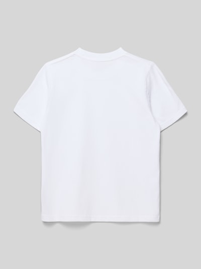 Produktfoto, białe T-Shirt z okrągłym dekoltem Modell 'ESSENTIAL' od Abercrombie&Fitch, prosty krój, dziecięcy, długość tyłu 48 cm w rozmiarze 134