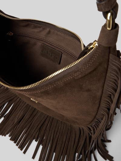 Abro Handtasche aus Leder mit Fransen Modell 'NANA' Dunkelbraun 4