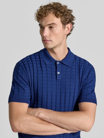 Armani Exchange koszulka polo o kroju regular fit z mieszanki wiskozy model 'Maglia' Królewski niebieski 3