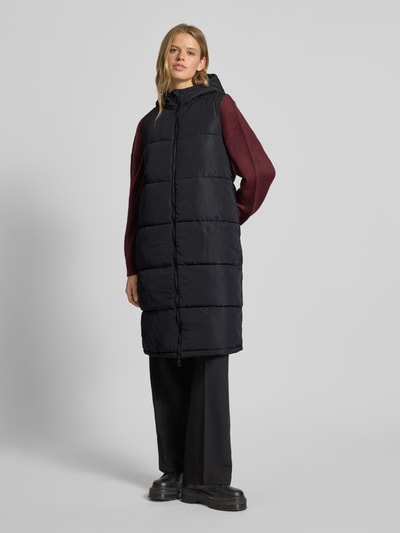 Only Regular fit bodywarmer met capuchon, model 'ALINA' Zwart - 4