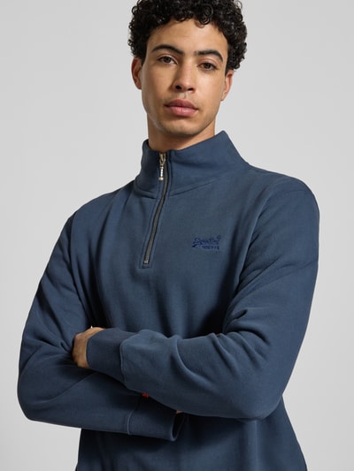 Superdry Regular Fit Sweatshirt mit Logo-Stitching Dunkelblau 3