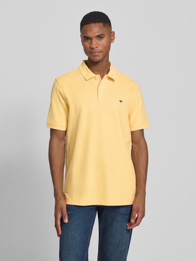 Fynch-Hatton Regular Fit Poloshirt mit Logo-Stitching GELB 4