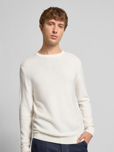 Jack & Jones Strickpullover mit Rundhalsausschnitt Modell 'OTTO' Offwhite 3