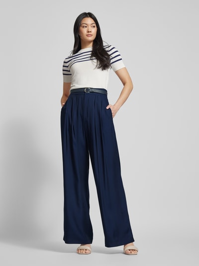 Ted Baker Wide leg stoffen broek met bandplooien, model 'KRISSI' Marineblauw - 1