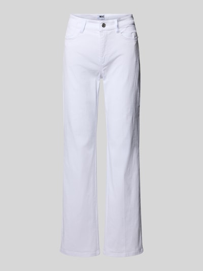 Produktfoto, Wide Leg Jeans im 5-Pocket-Design Modell 'Laura' von MAC, weiß, Baumwoll-Mix mit Stretch, ausgestellter Schnitt, glatte Textur
