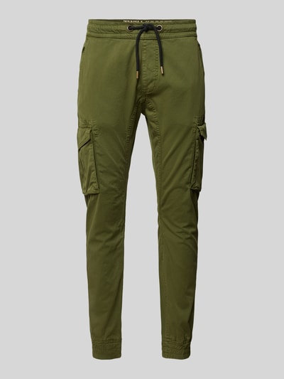 Alpha Industries Tapered Fit Cargohose mit elastischen Abschlüssen Oliv 2