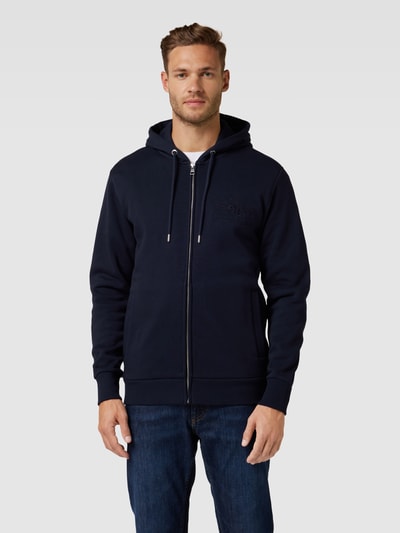 Gant Sweatjack met labelstitching Marineblauw - 4