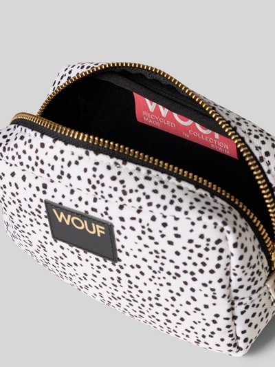 Produktfoto, Kosmetiktasche mit Label-Patch Modell 'Panna' von WOUF in Creme mit schwarzen Punkten, Hauptfach mit Reißverschluss, Damen Kosmetiktasche