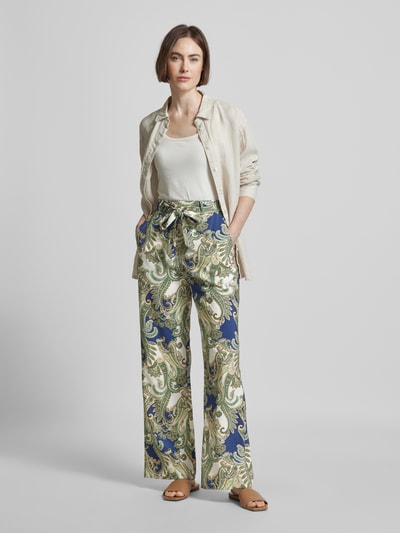 Mango Wide Leg Stoffhose mit Paisley-Muster Schilf 1