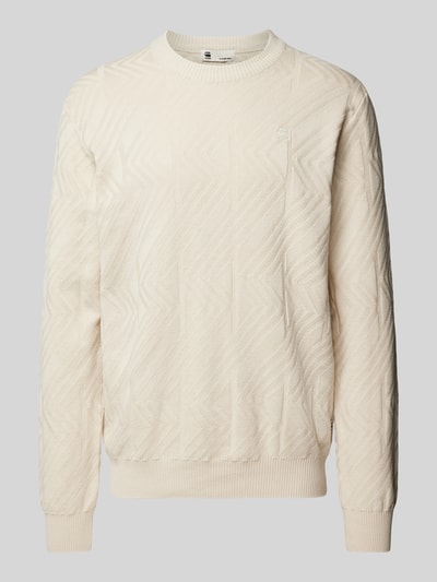 G-Star Raw Strickpullover aus Viskose mit Strukturmuster Offwhite 2