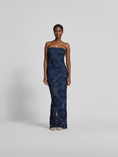 ROTATE Maxikleid mit Rundhalsausschnitt Dunkelblau 4