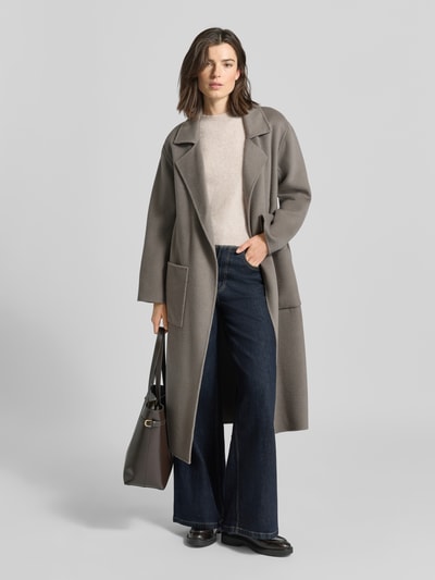 OAKWOOD Mantel aus Lanawoll-Mix mit Bindegürtel Modell 'ALLEGORIA' Dunkelgrau 1