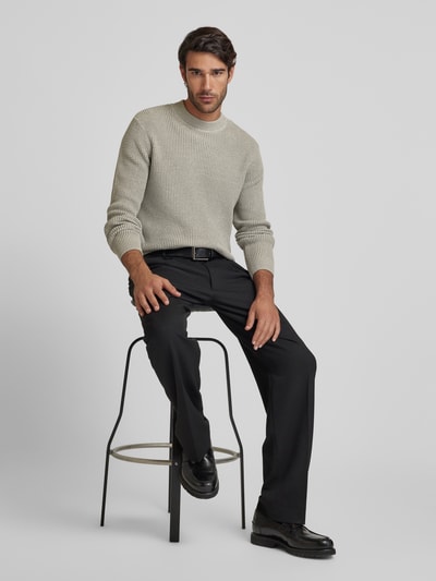 Jack & Jones Premium Sweter z dzianiny z prążkowanymi wykończeniami model ‘VIGGO’ Trzcinowy 1