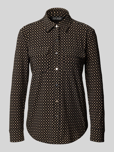 Lauren Ralph Lauren Slim fit overhemdblouse met platte kraag, model 'Corwin' Zwart - 2