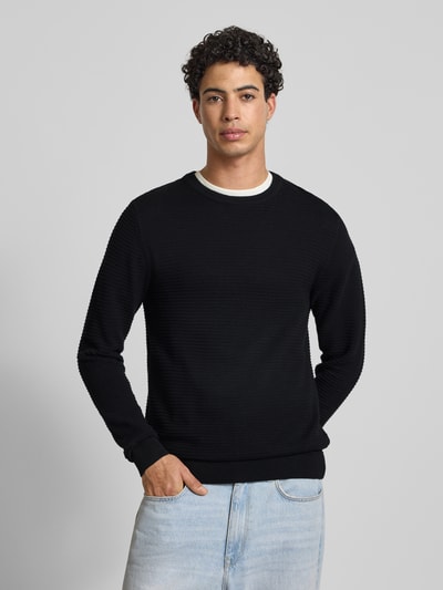 Jack & Jones Strickpullover mit Rundhalsausschnitt Modell 'OTTO' Black 4