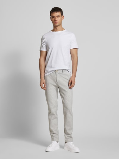 Scotch & Soda Slim Fit Hose mit Knopf- und Reißverschluss Hellgrau 1