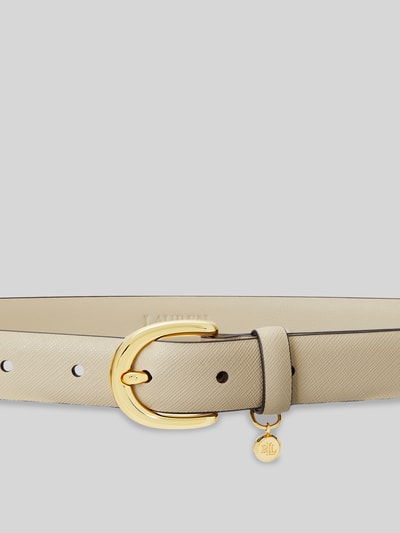 Lauren Ralph Lauren Smal riem met logo-applicatie van echt leer Zand - 2