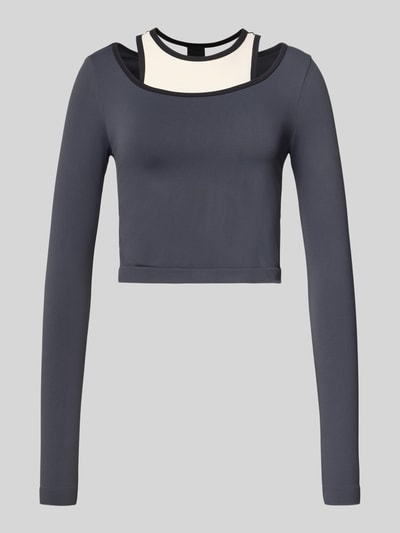 P.E Nation Kort shirt met lange mouwen in dubbele-laagjeslook, model 'SUTTON' Marineblauw - 2