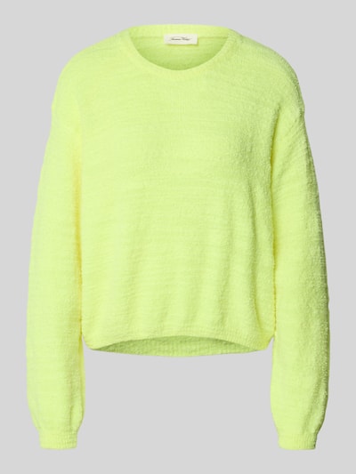American Vintage Gebreide pullover met structuurmotief, model 'LIGEWAY' Neongeel gemêleerd - 2