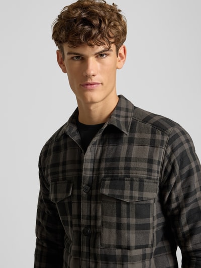 Only & Sons Regular Fit Hemdjacke aus reiner Baumwolle Modell 'GUDMUND' Black 3