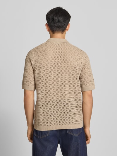 ONLY & SONS Regular Fit Poloshirt aus Baumwoll-Mix Modell 'NYLE' Taupe 5