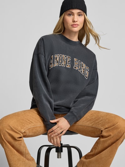 Anine Bing Oversize’owa bluza dresowa z bawełny Czarny 3