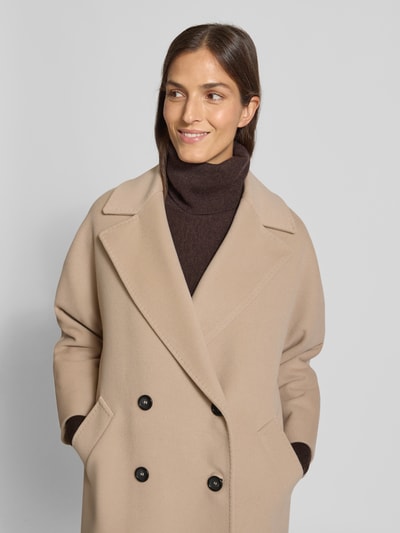 ICONS Cinzia Rocca Wollen jas met kasjmier Zand - 3