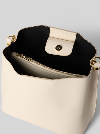 Seidenfelt Handtasche mit Tragehenkel und verstellbarem Schulterriemen Ecru 5