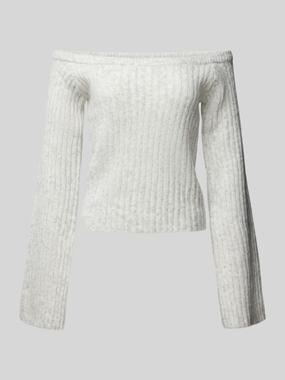 Gina Tricot Sweter z dzianiny z odkrytymi ramionami Jasnoszary 2