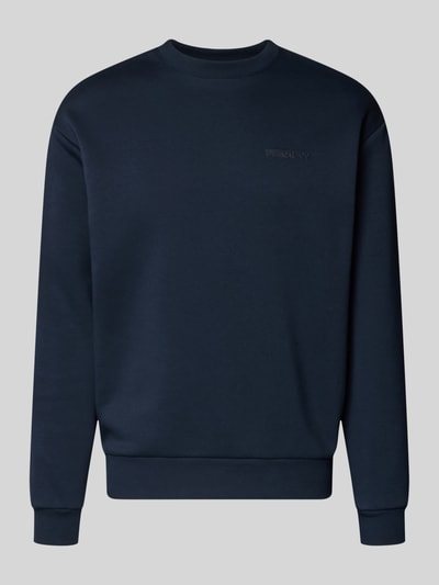 REVIEW Bluza z okrągłym dekoltem i logo Granatowy 2